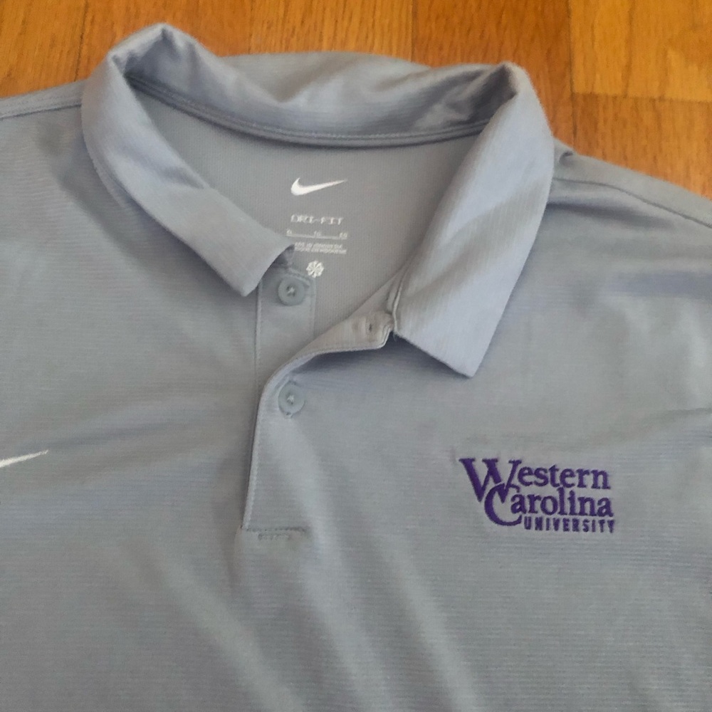 Nike dri fit Light Gray Men's Polo Shirt western Carolina emblem - Picture 2 of 4